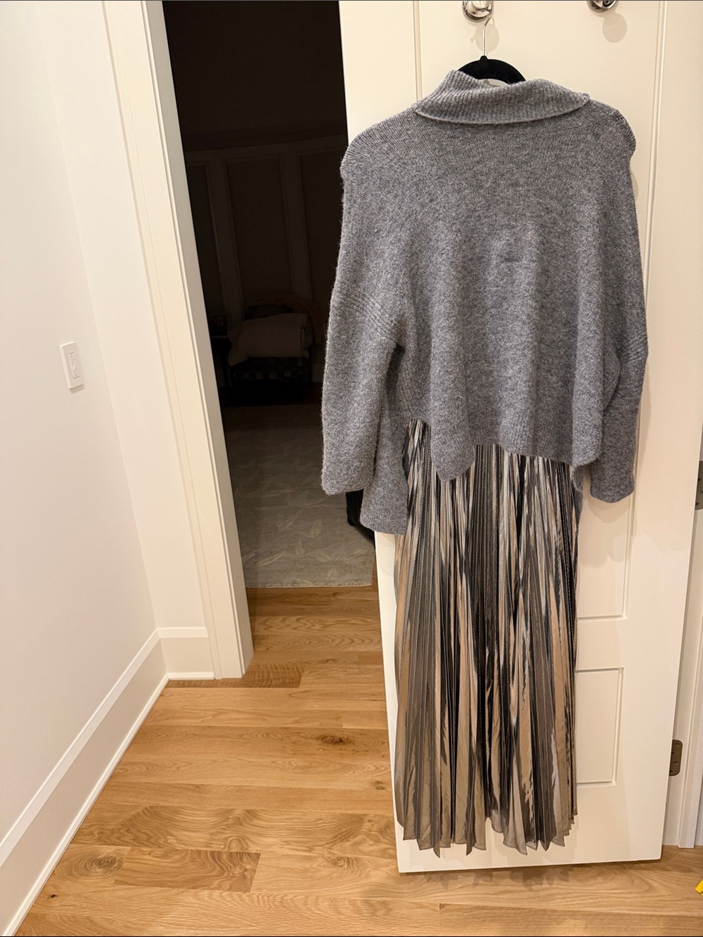All Saints Metallic Silver Pleated Maxi Dress - Picture 4 of 10